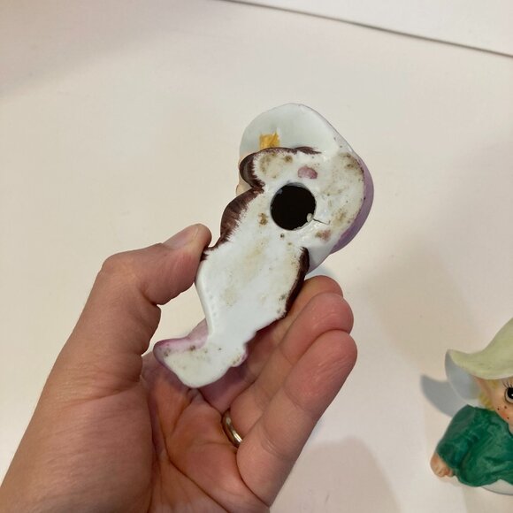 Homco Vintage Pixie Elves Elf Set of 2 Fairy Girls Figurine Taiwan Garden - Picture 6 of 14